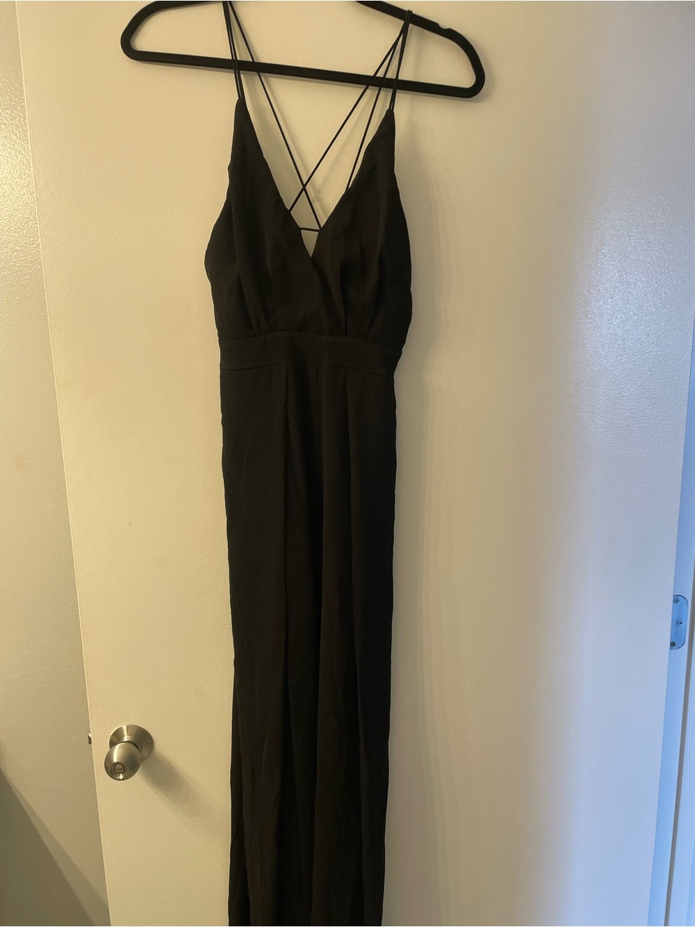 Black Strappy V-Neck Jumpsuit